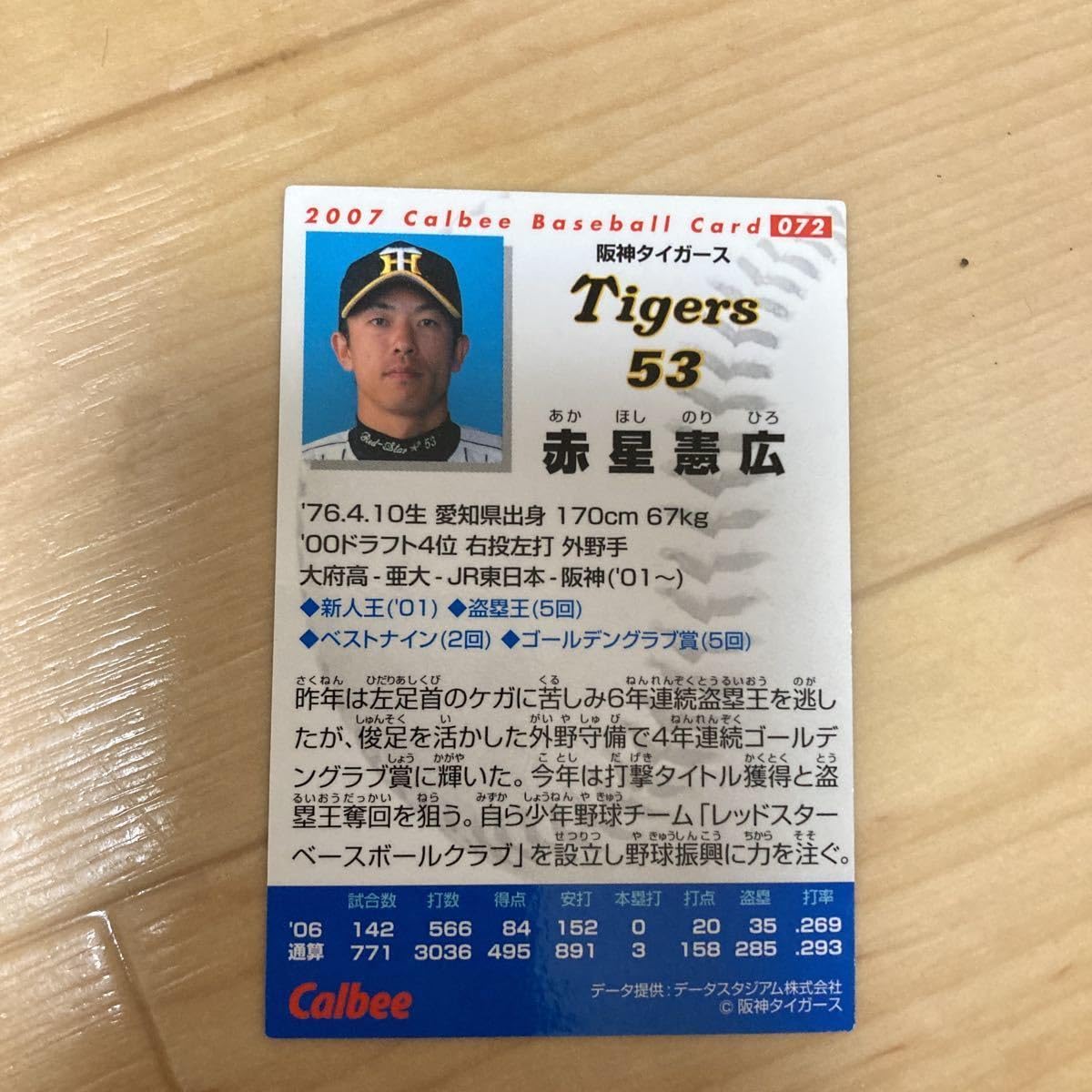 Amazon.co.jp: カルビー プロ野球チップス 2007年 赤星憲広 阪神